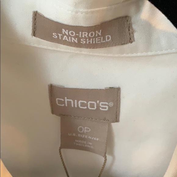 Chico’s White Blouse. NWT. 3/4 length sleeve. - Picture 4 of 4